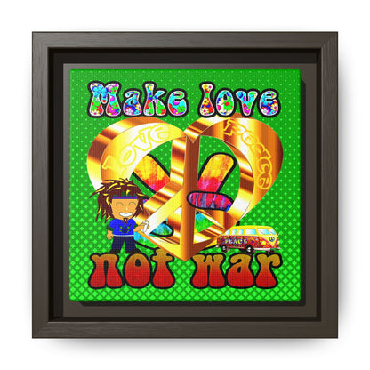 love peace - framed canvas art (logo green)