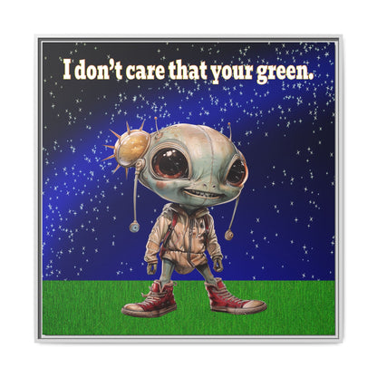 I don't care that your green - framed canvas art ('snoops' background)