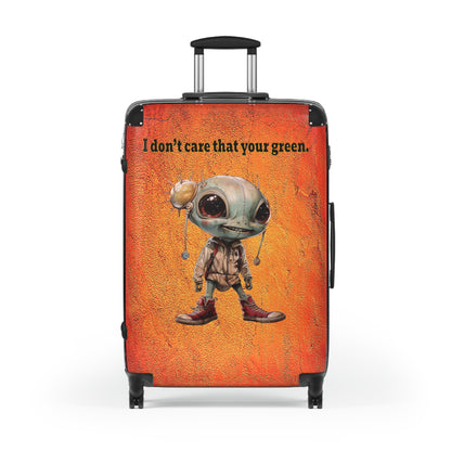 I don't care that your green - Suitcase (burnt orange)