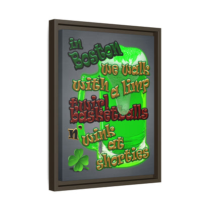 celtics logo - framed canvas art (grey-light grey)