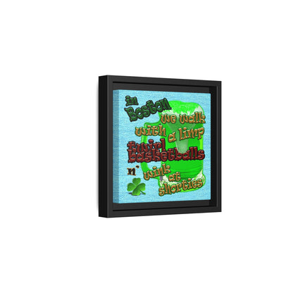celtics logo - framed canvas art (faded blue)