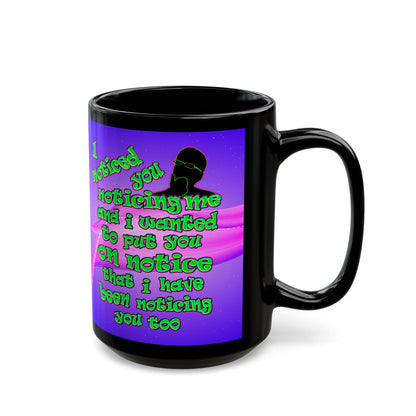 noticed you noticing - Black Mug (purple-pink wave)