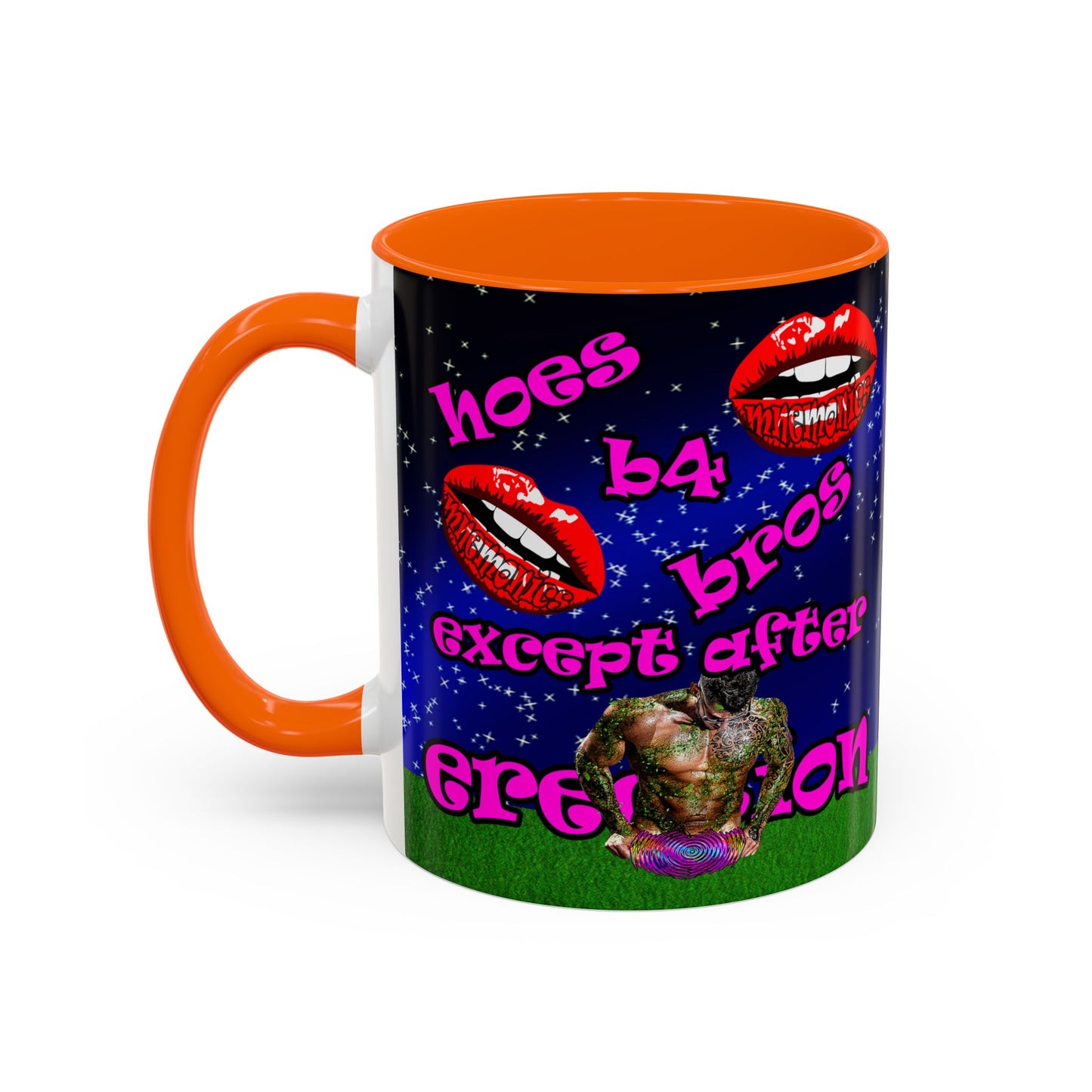 hoes b4 bros - Accent Mug ('snoops' background)