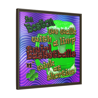 celtics logo - framed canvas art (purple wave)