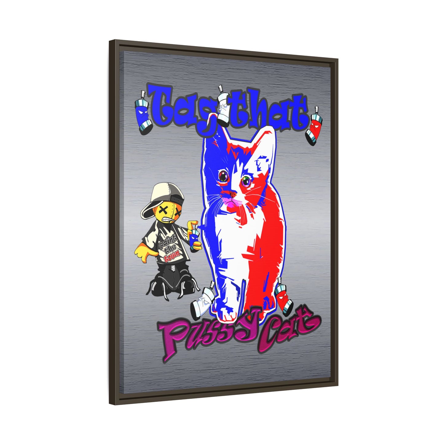 tag that - framed canvas art (brushed nickel)