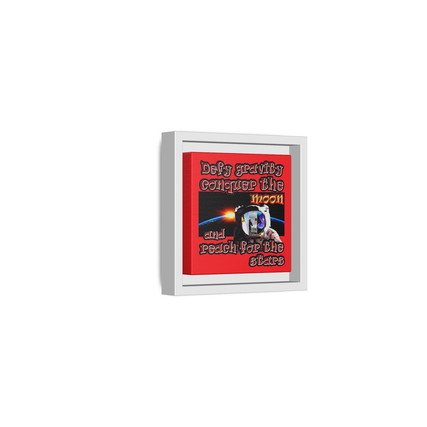 defy conquer reach - framed canvas art (red)