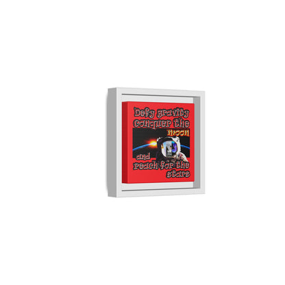 defy conquer reach - framed canvas art (red)