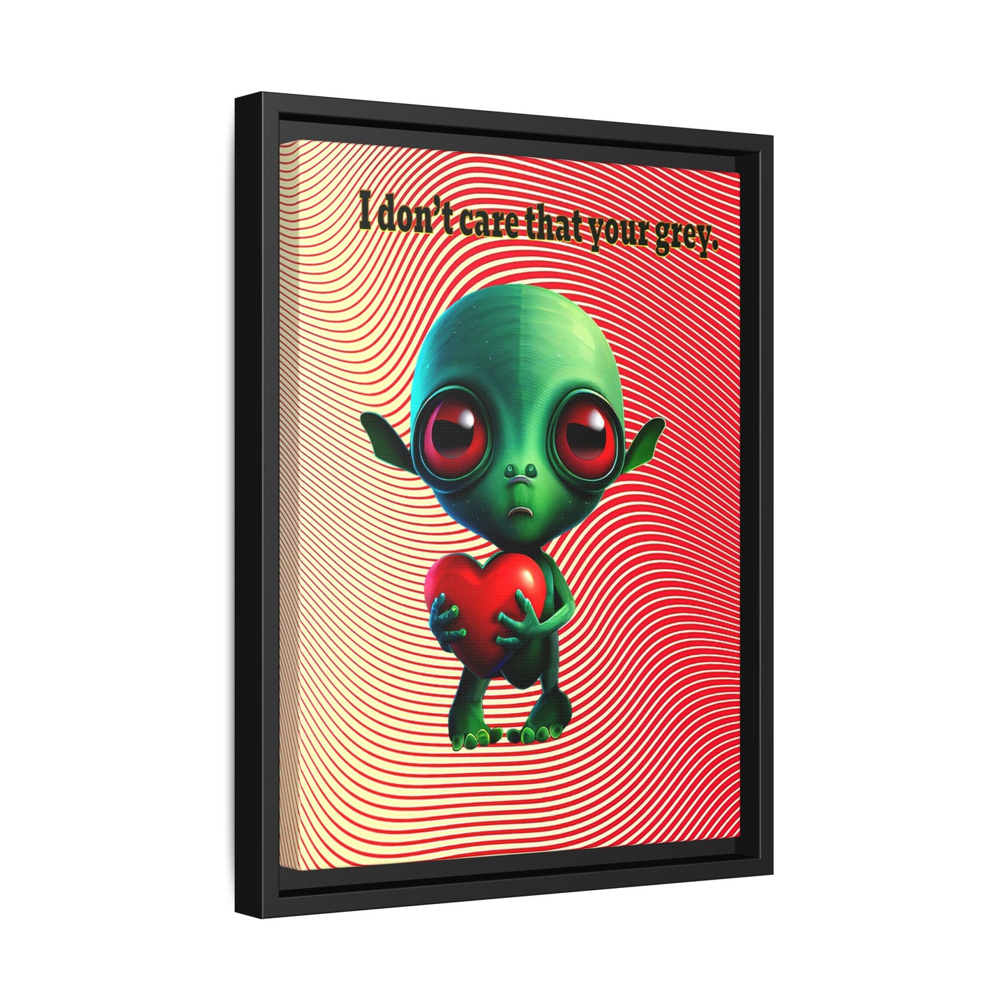 I don't care that your grey - framed canvas art (yellow-orange wave)