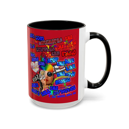 drop the beat - Accent Mug (dark red)