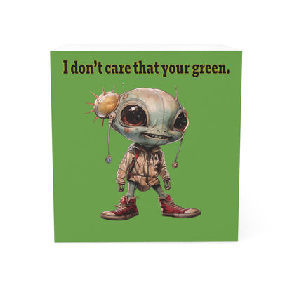 I don't care that your green - note cube (green)