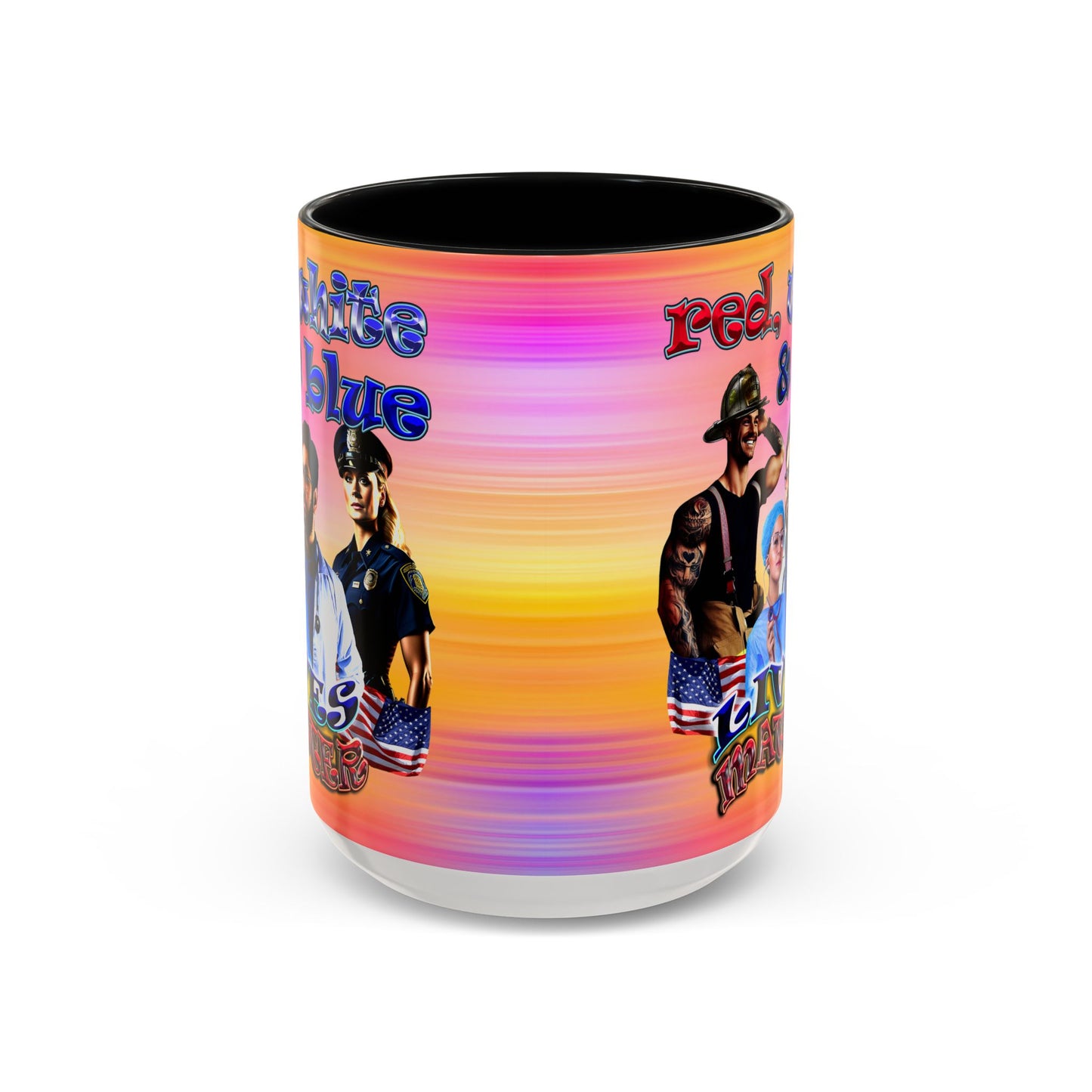 rw&b lives matter - Accent Mug (color blur)