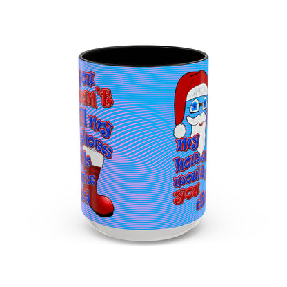 santa's shoes - Accent Mug (light blue-purple wave)