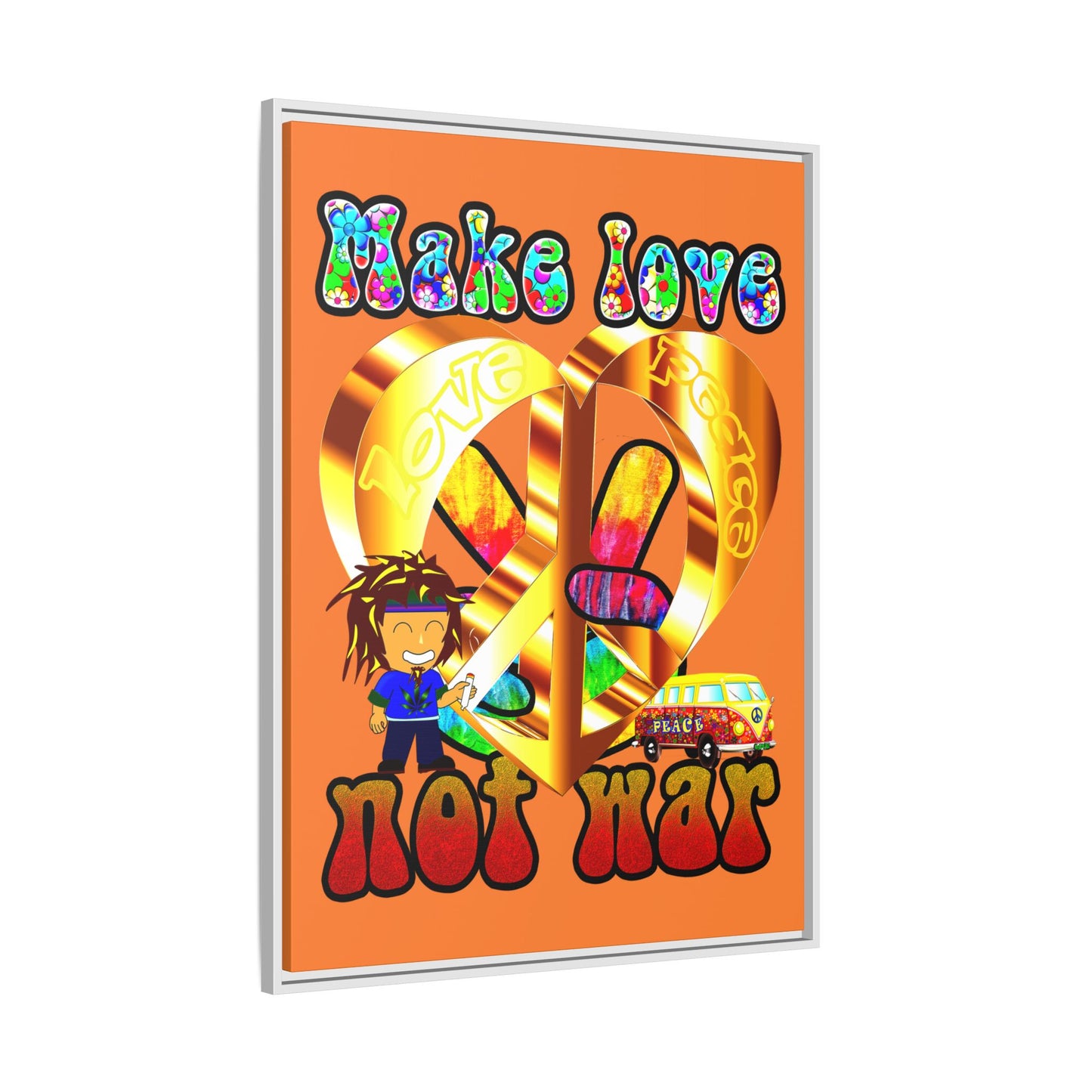 love peace - framed canvas art (crusta)