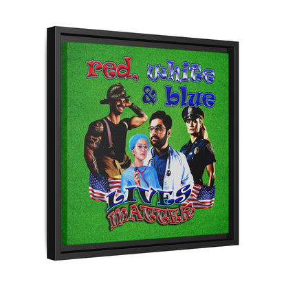 rw&b lives matter - framed canvas art (green turf)