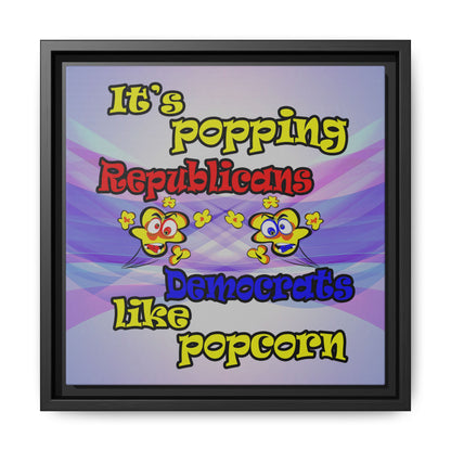 popping like popcorn - framed canvas art (light blue-pink wave)
