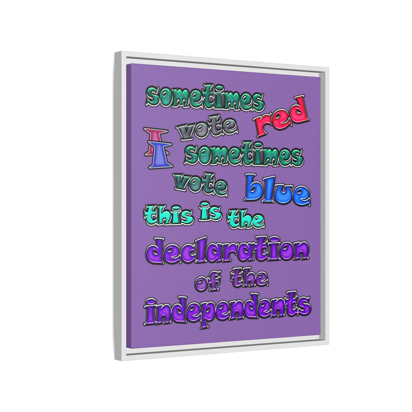 declaration of the independents - framed canvas art (light purple)
