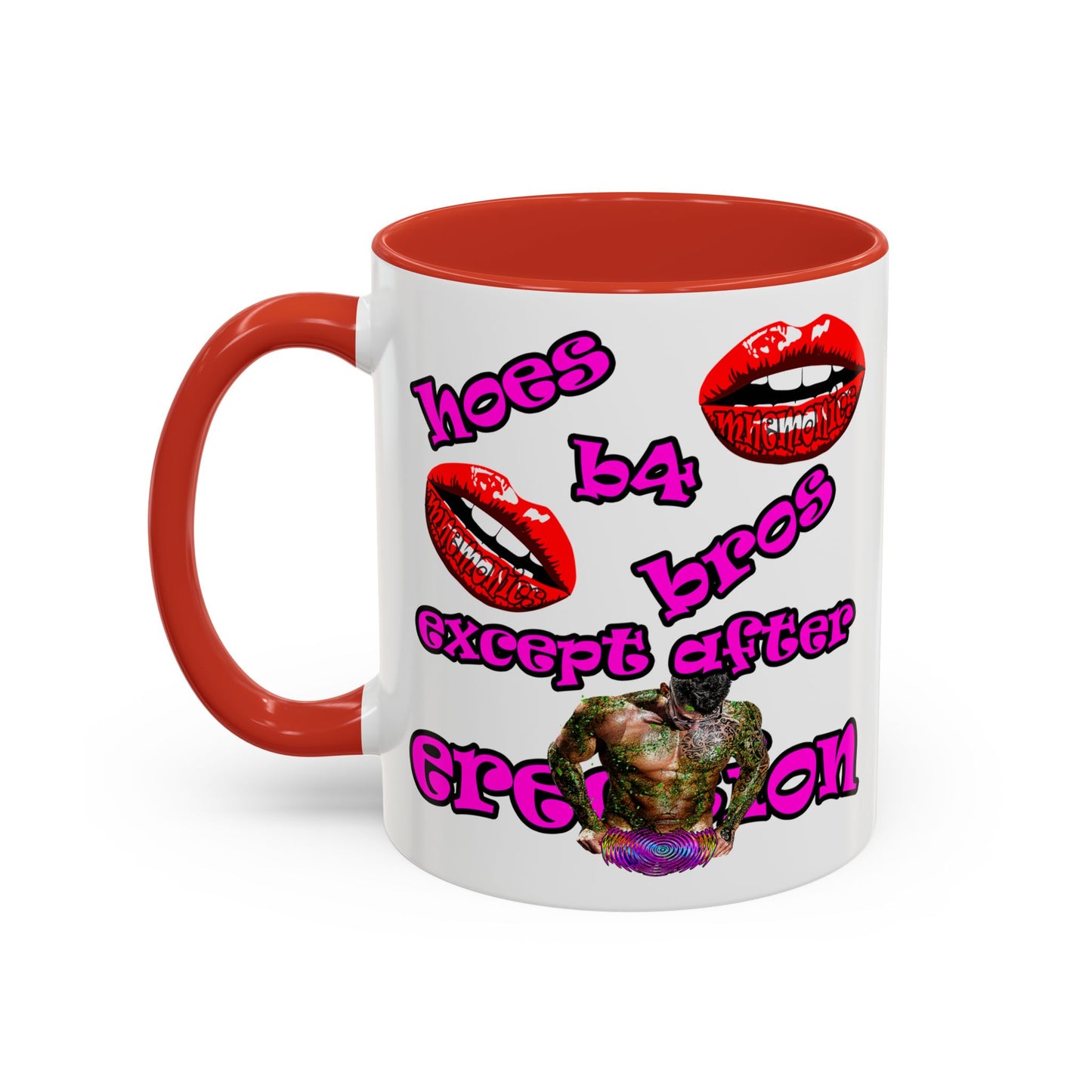 hoes b4 bros - Accent Mug (white)