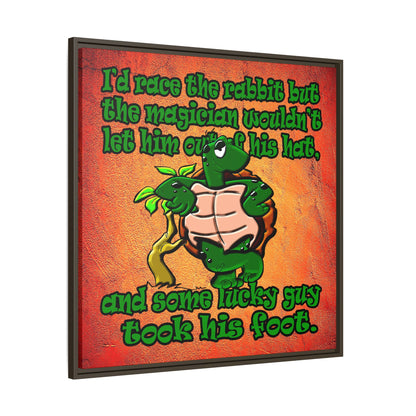 turtle race - framed canvas art (burnt orange)
