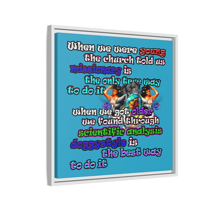 doggystyle - framed canvas art (turquoise)
