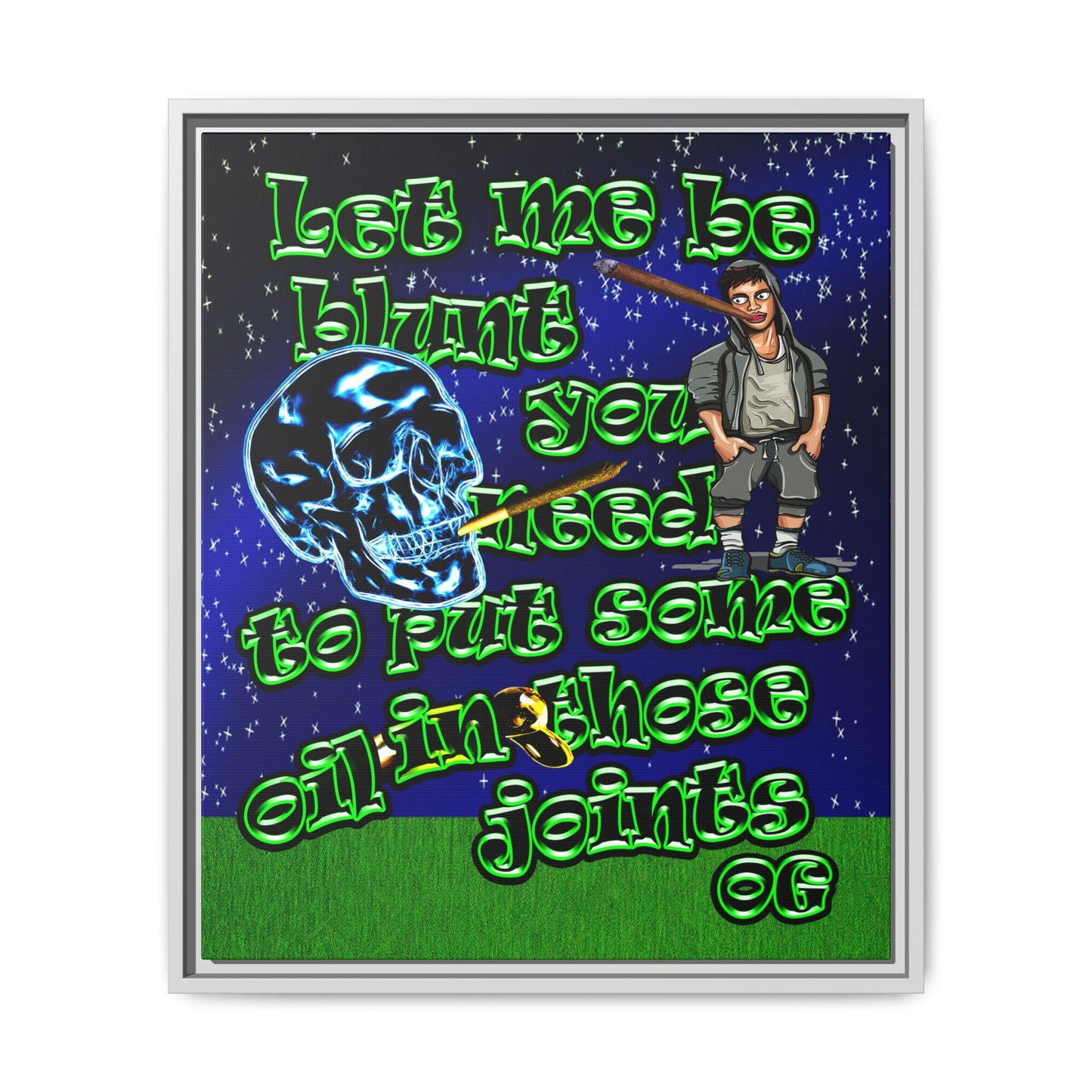 og - framed canvas art ('snoops' background)