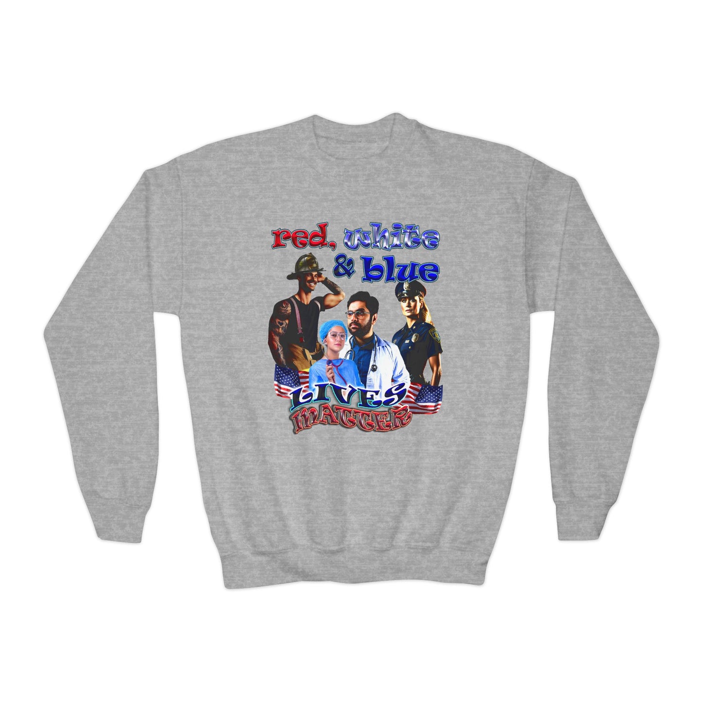 rw&b lives matter - Youth Crewneck Sweatshirt