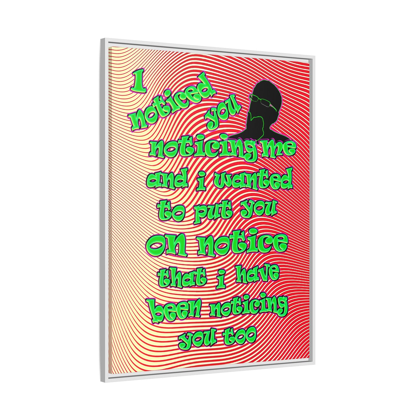 noticed you noticing - framed canvas art (yellow-orange wave)