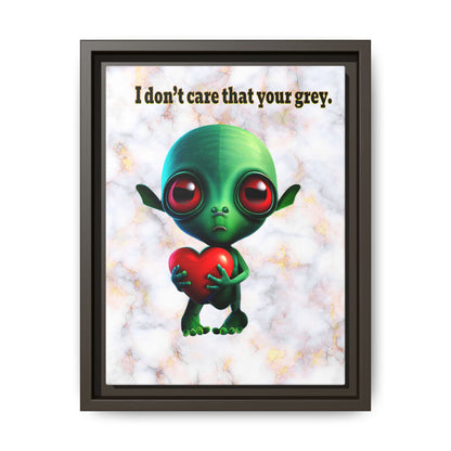 I don't care that your grey - framed canvas art (white marble)