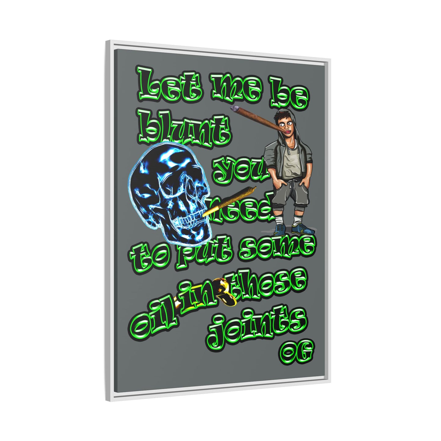 og - framed canvas art (dark grey)