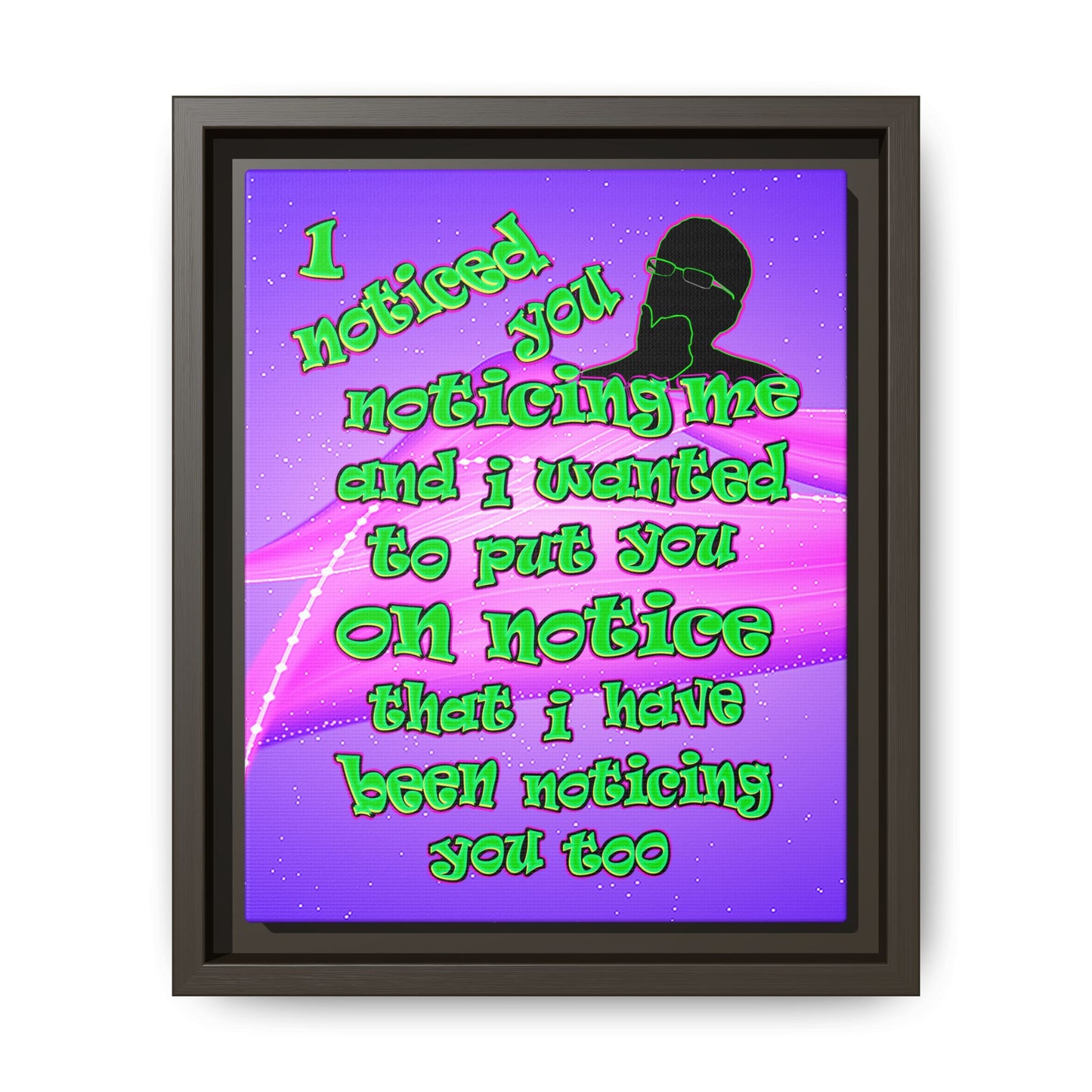 noticed you noticing - framed canvas art (purple-pink wave)
