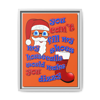 santa's shoes - framed canvas art (orange)
