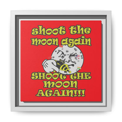 shoot the moon again - framed canvas art (red)