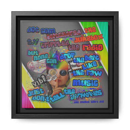 drop the beat - framed canvas art (rainbow split)