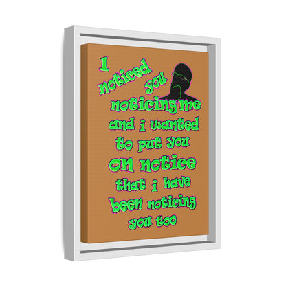 noticed you noticing - framed canvas art (light brown)