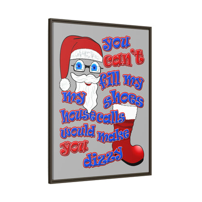 santa's shoes - framed canvas art (light grey)