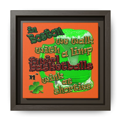 celtics logo - framed canvas art (orange)