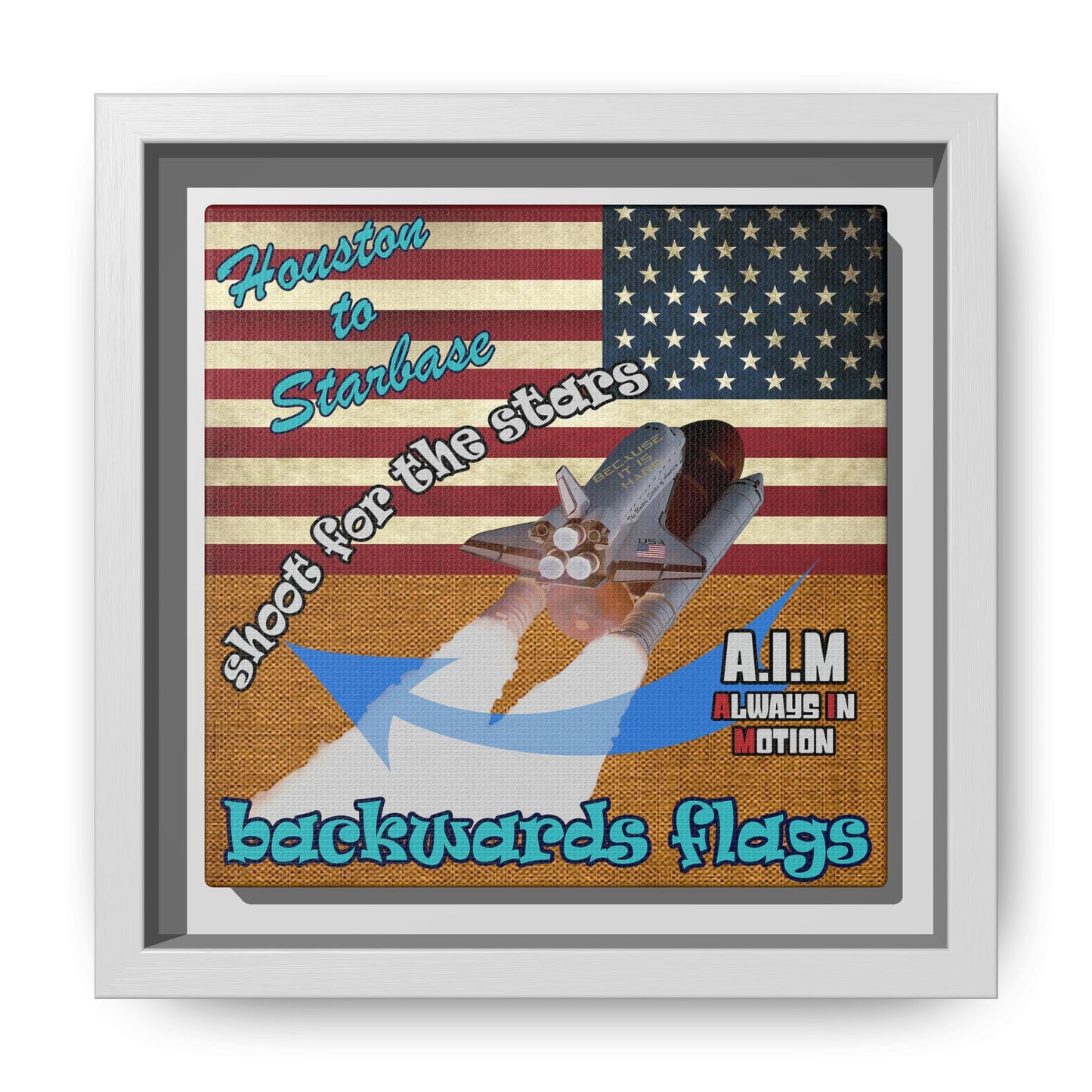 shoot for the stars - framed canvas art (brown papyrus)