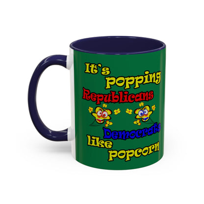 popping like popcorn - Accent Mug (dark green)