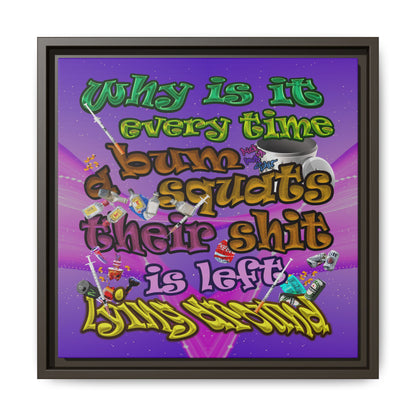 the bum's shit - framed canvas art (purple-pink wave)