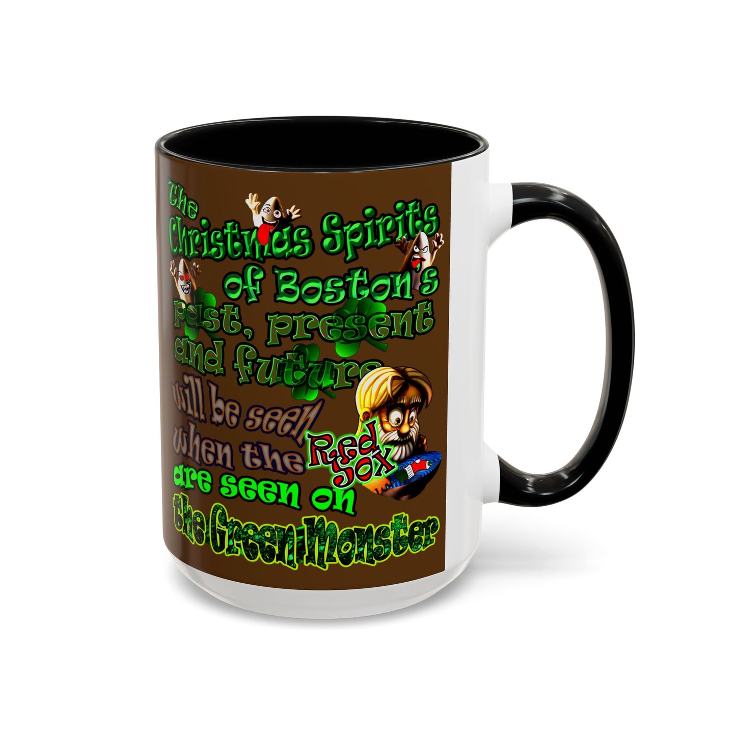 christmas spirits of boston - Accent Mug (brown)
