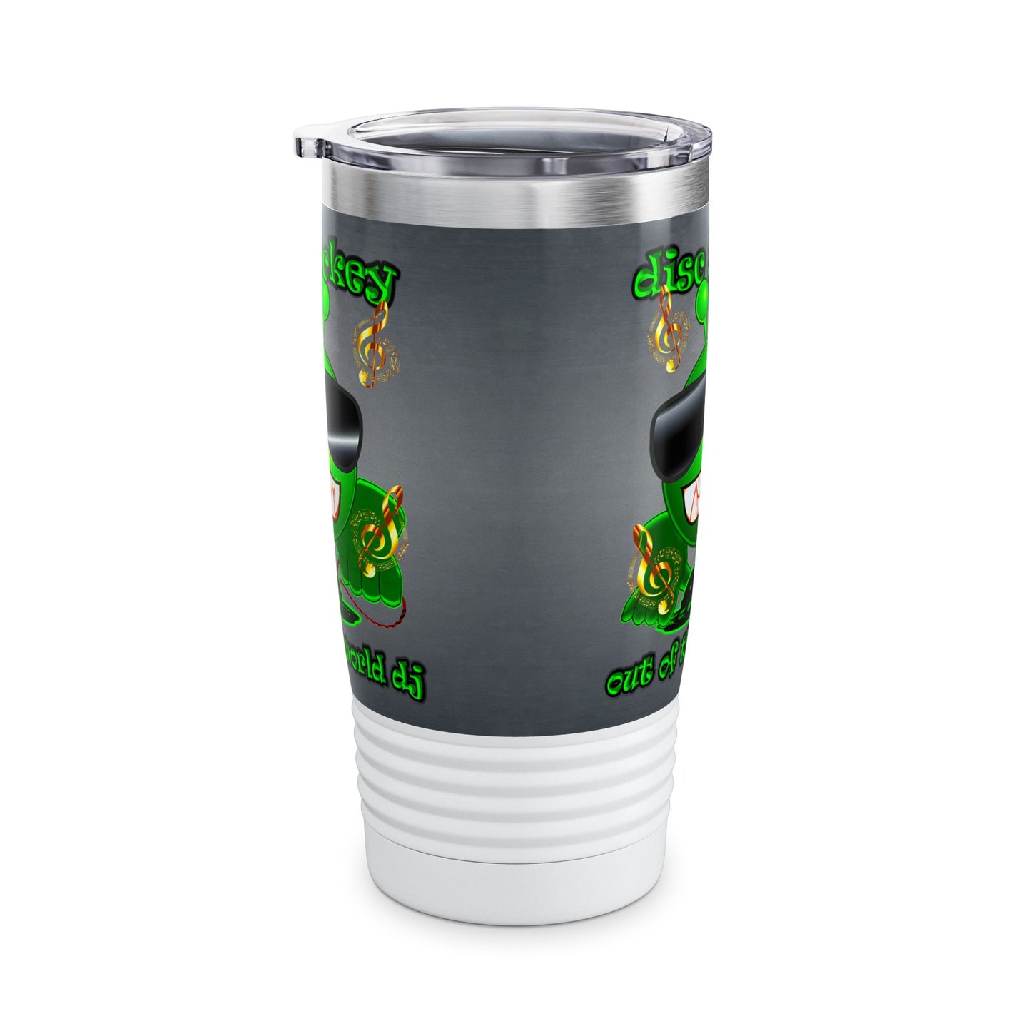 disc jockey - Ringneck Tumbler, 20oz (grey-light grey)
