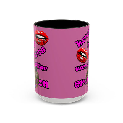 hoes b4 bros - Accent Mug (light pink)