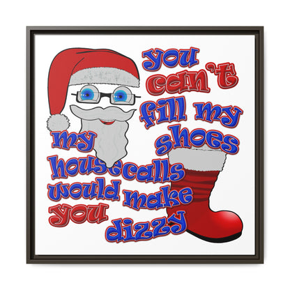 santa's shoes - framed canvas art (white)