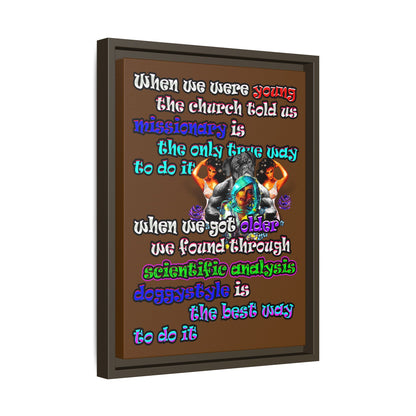 doggystyle - framed canvas art (brown)