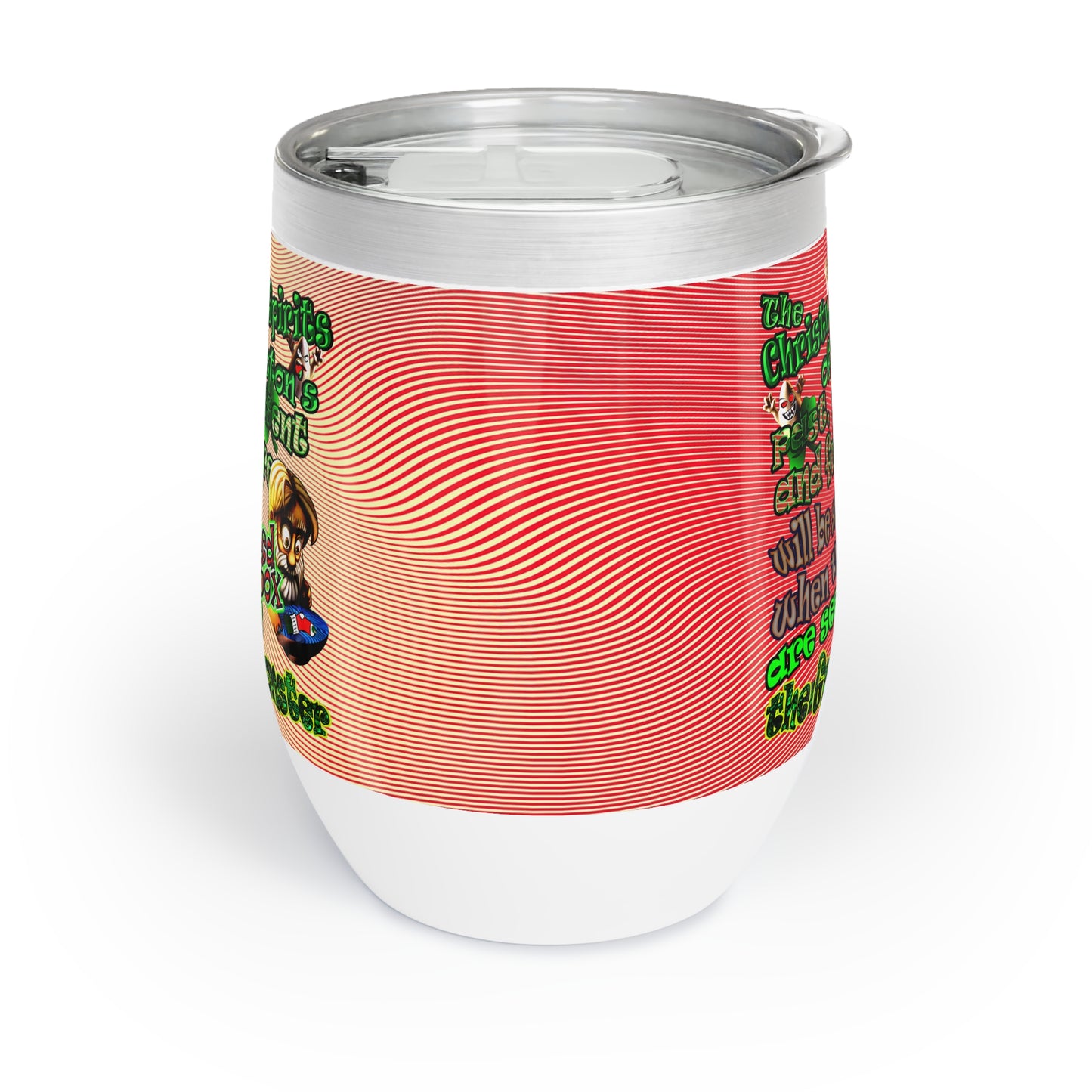 christmas spirits of boston - Chill Wine Tumbler (yellow-orange wave)