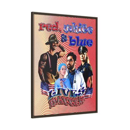 rw&b lives matter - framed canvas art (yellow-orange wave)