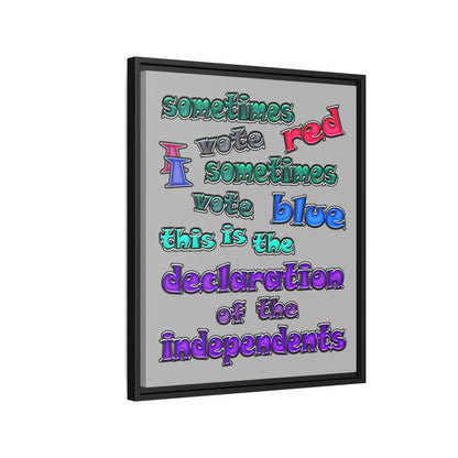 declaration of the independents - framed canvas art (light grey)