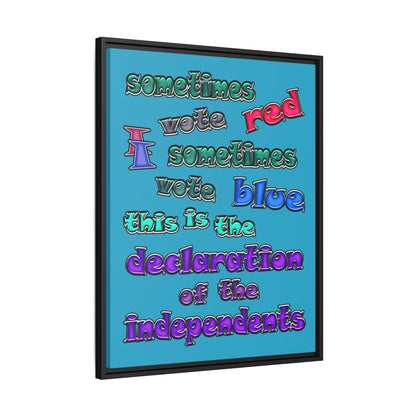 declaration of the independents - framed canvas art (turquoise)
