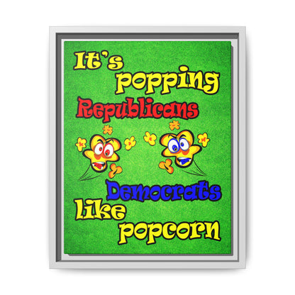 popping like popcorn - framed canvas art (green turf)