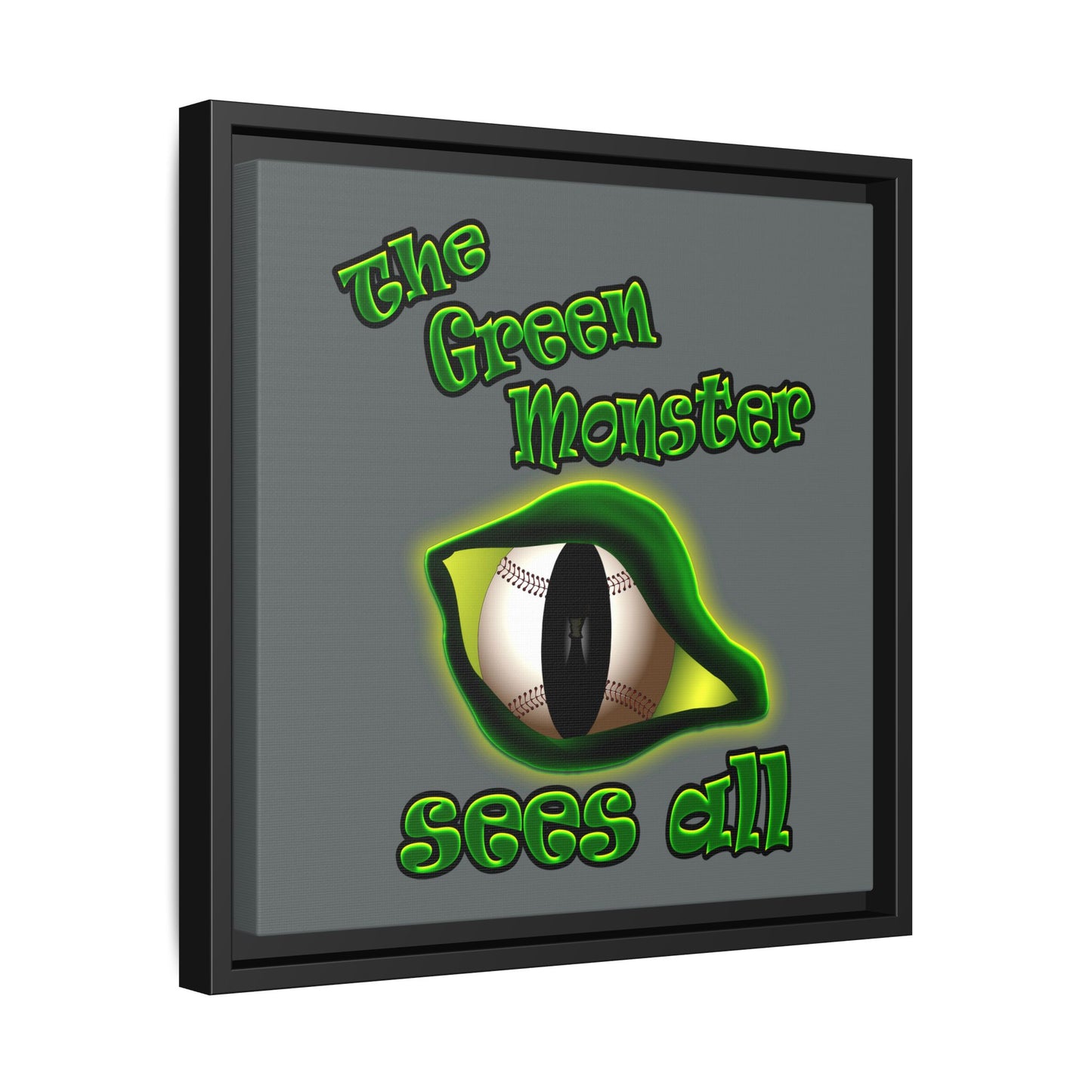 green monster - framed canvas art (dark grey)