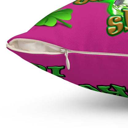 celtics logo - Spun Polyester Square Pillow - (pink)